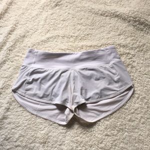 ☆ white lululemon speed up shorts ☆